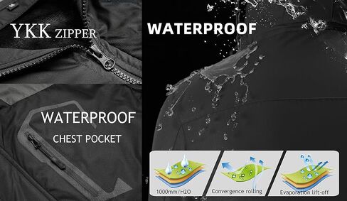 VICALLED Men's Outdoor Mountain Ski Jacket Snow Waterproof Fleece Windproof Skiing Rain Jackets Winter Hooded Coat in Saudi Arabia
