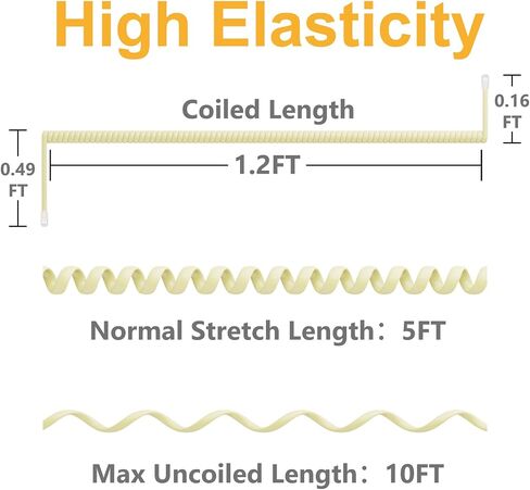 Uvital 2024 Newest Upgrade 13FT Phone Cord for Landline(Coiled Length: 1.5FT), 1 Pack RJ9 4P4C Telephone Cords for Landline Phones, Matte Black High Elasticity Phone Handset Cord, Landline Phone Cord in Saudi Arabia