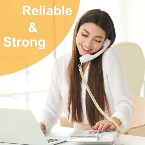 Uvital 2024 Newest Upgrade 13FT Phone Cord for Landline(Coiled Length: 1.5FT), 1 Pack RJ9 4P4C Telephone Cords for Landline Phones, Matte Black High Elasticity Phone Handset Cord, Landline Phone Cord in Saudi Arabia