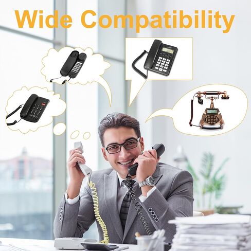 Uvital 2024 Newest Upgrade 13FT Phone Cord for Landline(Coiled Length: 1.5FT), 1 Pack RJ9 4P4C Telephone Cords for Landline Phones, Matte Black High Elasticity Phone Handset Cord, Landline Phone Cord in Saudi Arabia