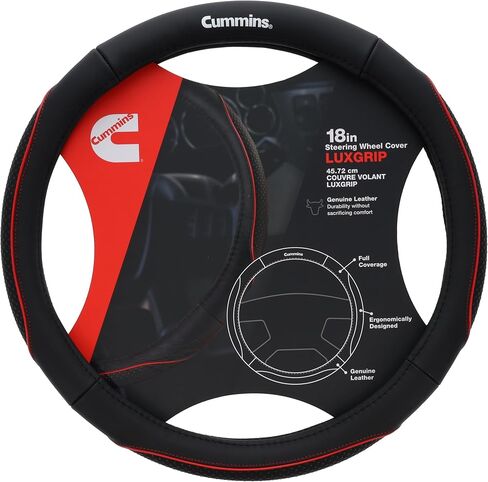 Cummins CMN35392 Navigator 18-Inch Steering Wheel Cover Leather Semi Truck Interior Accessories for RV and Big Rig-Black in Saudi Arabia