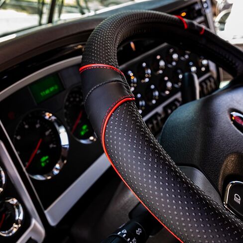 Cummins CMN35392 Navigator 18-Inch Steering Wheel Cover Leather Semi Truck Interior Accessories for RV and Big Rig-Black in Saudi Arabia