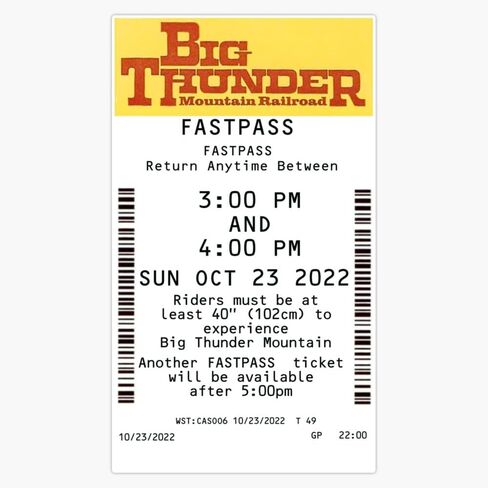 MAGNET Big Thunder Mountain Fastpass 2022 Magnetic Vinyl Sticker Decal Magnet 5" in Saudi Arabia
