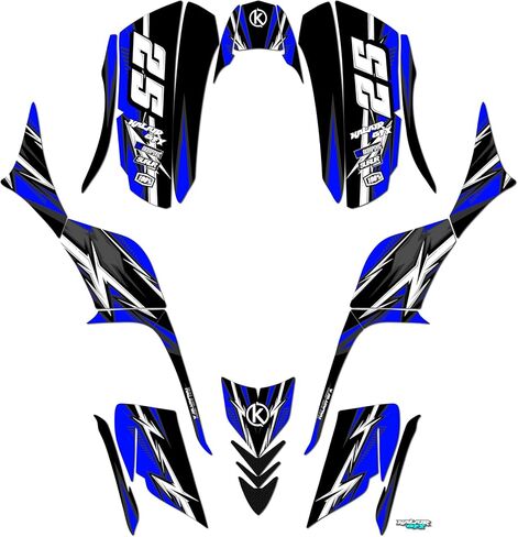 مجموعة الرسومات لـ Kawasaki KFX 700 (2004-2009) سلسلة Red 21 Mil- atv Custom Racing Conglicers Kits ، No-Plastics in Saudi Arabia
