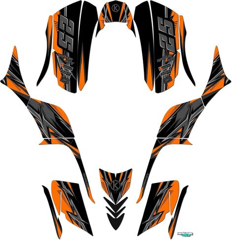مجموعة الرسومات لـ Kawasaki KFX 700 (2004-2009) سلسلة Red 21 Mil- atv Custom Racing Conglicers Kits ، No-Plastics in Kuwait