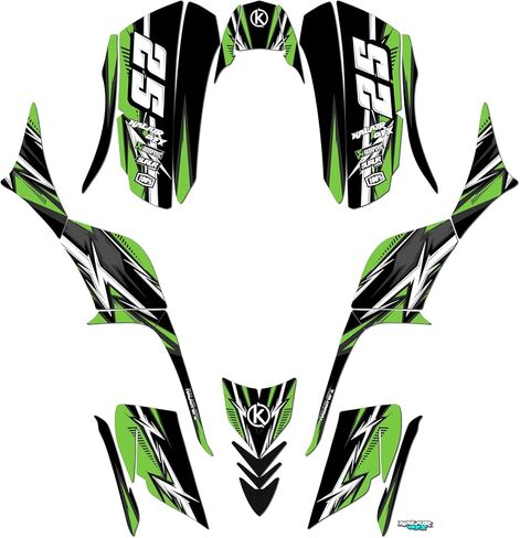 مجموعة الرسومات لـ Kawasaki KFX 700 (2004-2009) سلسلة Red 21 Mil- atv Custom Racing Conglicers Kits ، No-Plastics in Kuwait