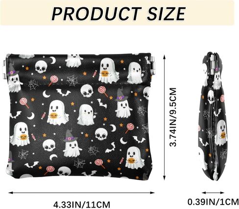 Goth Bat Squeeze Coin Purse PU Leather Change Purse Pouch Change Holder for Woman in Saudi Arabia