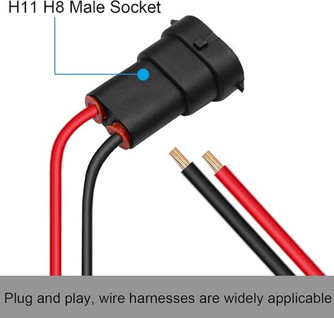 10pcs H11 H8 880 881 ذكور محول الأسلاك الأسلاك سلك المقبس ل LED مصباح الضباب ضباب LED LED محول المقبس in Kuwait