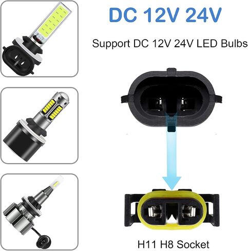 10pcs H11 H8 880 881 ذكور محول الأسلاك الأسلاك سلك المقبس ل LED مصباح الضباب ضباب LED LED محول المقبس in Kuwait