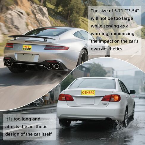 Student Driver Magnet for Car - 3 Pack High-Visibility Student Driver Sticker Decals, Durable Reusable Car Essentials with Strong Adhesive, 5.71"*3.54" - Golden Ratio Dimension in Kuwait
