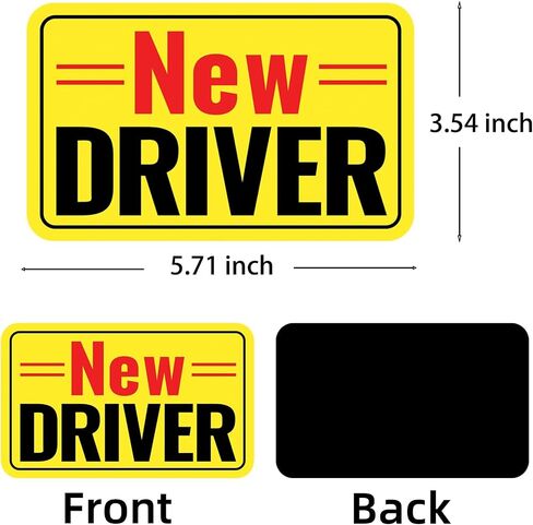 Student Driver Magnet for Car - 3 Pack High-Visibility Student Driver Sticker Decals, Durable Reusable Car Essentials with Strong Adhesive, 5.71"*3.54" - Golden Ratio Dimension in Kuwait