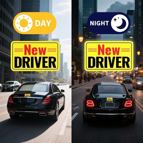 Student Driver Magnet for Car - 3 Pack High-Visibility Student Driver Sticker Decals, Durable Reusable Car Essentials with Strong Adhesive, 5.71"*3.54" - Golden Ratio Dimension in Kuwait