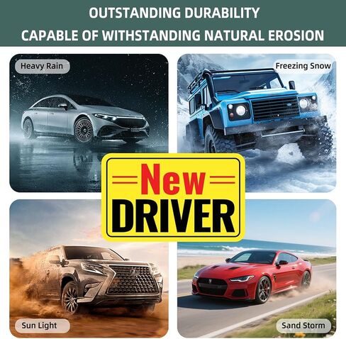 Student Driver Magnet for Car - 3 Pack High-Visibility Student Driver Sticker Decals, Durable Reusable Car Essentials with Strong Adhesive, 5.71"*3.54" - Golden Ratio Dimension in Kuwait