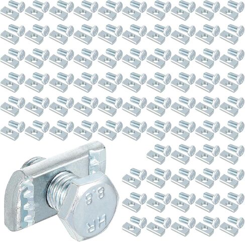 40 Pcs Channel Nut and 1/2 x 15/16 Bolt for All 1-5/8 Strut Channel, Galvanized Plating Channel Steel Screws for Use in Construction, Industry, Construction Sites, Factories in Kuwait