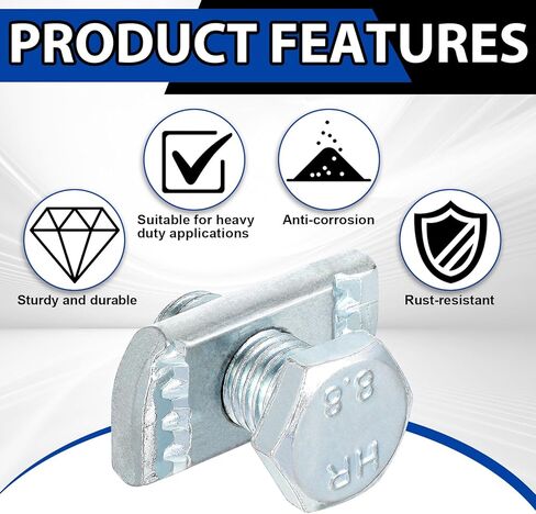 40 Pcs Channel Nut and 1/2 x 15/16 Bolt for All 1-5/8 Strut Channel, Galvanized Plating Channel Steel Screws for Use in Construction, Industry, Construction Sites, Factories in Kuwait