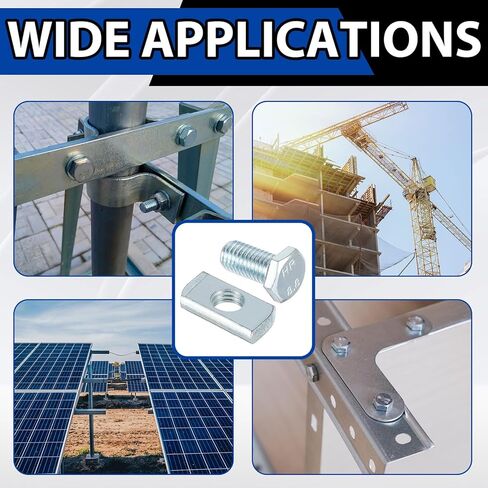 40 Pcs Channel Nut and 1/2 x 15/16 Bolt for All 1-5/8 Strut Channel, Galvanized Plating Channel Steel Screws for Use in Construction, Industry, Construction Sites, Factories in Kuwait