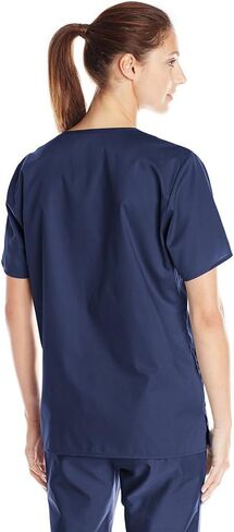 WonderWink Womens V-Neck Top Medical Scrubs Shirt, Navy, 2X US in Kuwait