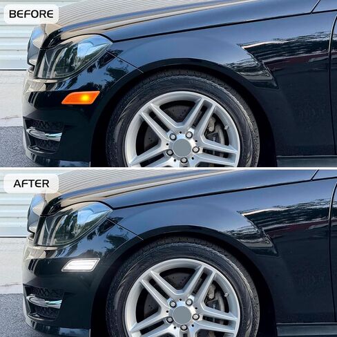 Clear Lens White LED Side Marker Lights For 2012-2014 Mercedes Benz W204 LCI C250 C300 C350 C-Class Sedan Coupe, 2PCS Front Fender Indicator in Saudi Arabia