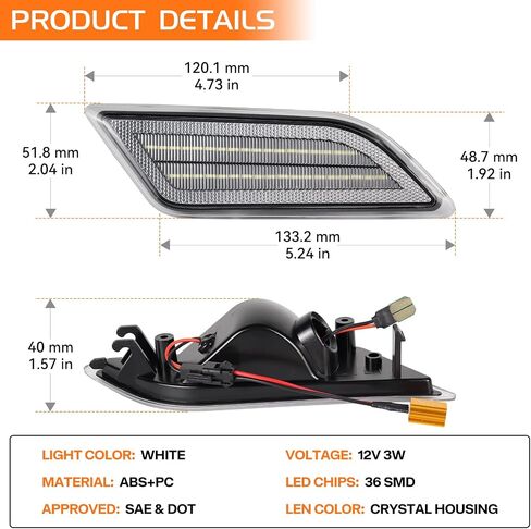Clear Lens White LED Side Marker Lights For 2012-2014 Mercedes Benz W204 LCI C250 C300 C350 C-Class Sedan Coupe, 2PCS Front Fender Indicator in Saudi Arabia