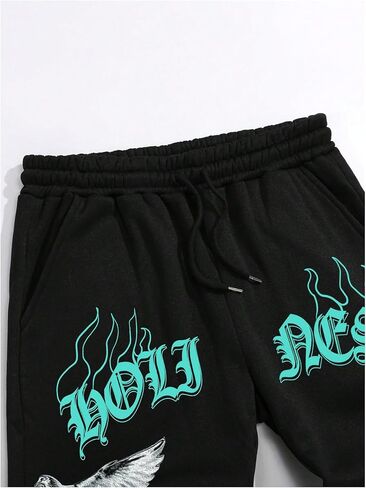 Men's Y2K Sweatpants Skull Letter Print Drawstring Waist Graphic Sweatpants Jogger Pants in Kuwait