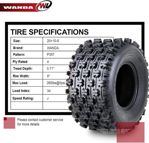 WANDA 2 20x10-9 rear GNCC Racing Tires for Honda TRX 400EX 400X Sportrax 400EX in Saudi Arabia