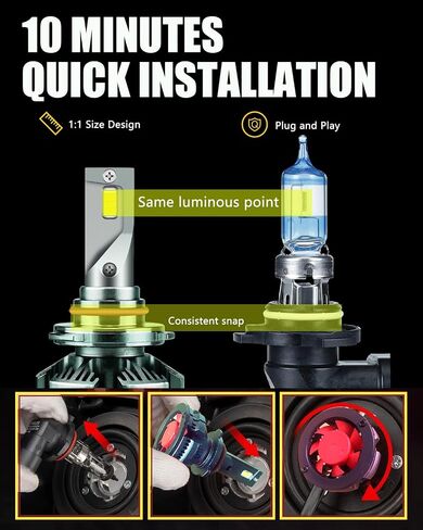 Fits for 1999 2000 2001 2002 2003 2004 2005 2006 Chevy Silverado High/Low Beam Light Bulbs 1500 2500 HD 3500,9005 High Beam 9006 Low Beam or Fog Lights Bulb, 600% Brightness 6000K,Pack of 4 in Saudi Arabia