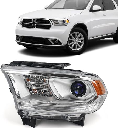 مجموعة مصباح Halogen Fione Halogen متوافق مع Dodge Durango 2014-2020 المصابيح الأمامية للكروم الإسكان بدون LED DRL Projector Side RISE RH in Saudi Arabia