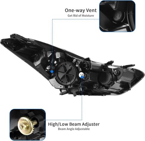 DWVO Headlights Assembly Compatible with Elantra 2007 2008 2009 2010 07 08 09 10 Replacement Headlamp Chrome Housing Amber Reflector Clear Lens (Not Fit Hatchback Model) in Kuwait
