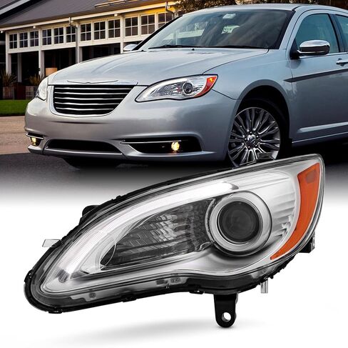 AKKON - FIT 2011-2014 Chrysler 200 [نوع الهالوجين] جهاز الإسقاط كروم تشغيل المصابيح الأمامية الجانب الأيمن مع LED DRL Running in Saudi Arabia