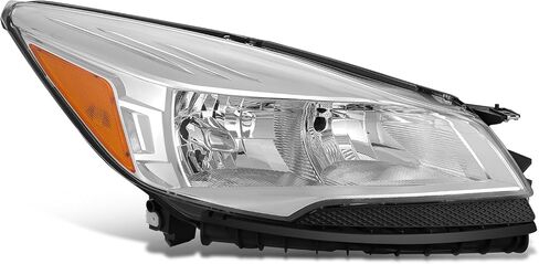 Auto Dynasty Headlights Assembly Compatible with 2013 2014 2015 2016 Ford Escape 3rd Gen, Factory Style Headlamps Replacement, Driver and Passenger Side, Chrome Housing Amber Corner in Saudi Arabia