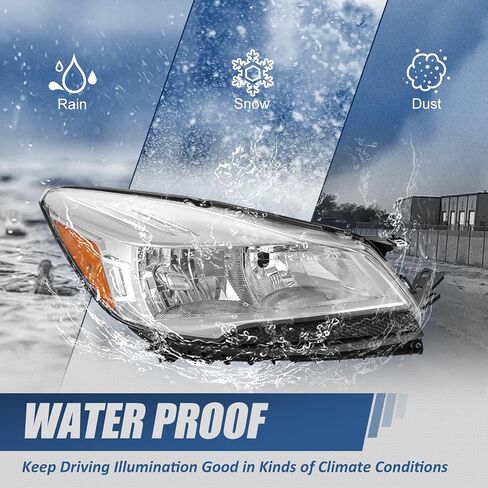 Auto Dynasty Headlights Assembly Compatible with 2013 2014 2015 2016 Ford Escape 3rd Gen, Factory Style Headlamps Replacement, Driver and Passenger Side, Chrome Housing Amber Corner in Saudi Arabia