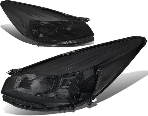 Auto Dynasty Headlights Assembly Compatible with 2013 2014 2015 2016 Ford Escape 3rd Gen, Factory Style Headlamps Replacement, Driver and Passenger Side, Chrome Housing Amber Corner in Saudi Arabia
