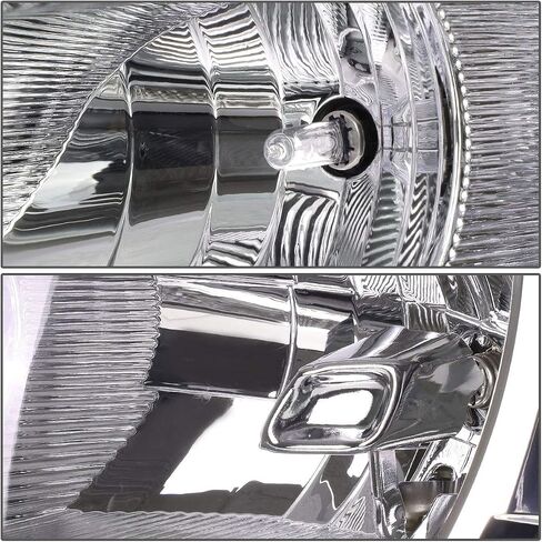 Auto Dynasty المصابيح الأمامية مجموعة متوافقة مع 2013 2014 2015 2016 Ford Escape 3rd Gen ، Pactory على نمط المصابيح الأمامية ، جانب السائق والركاب ، Chrome Housing Corner in Saudi Arabia