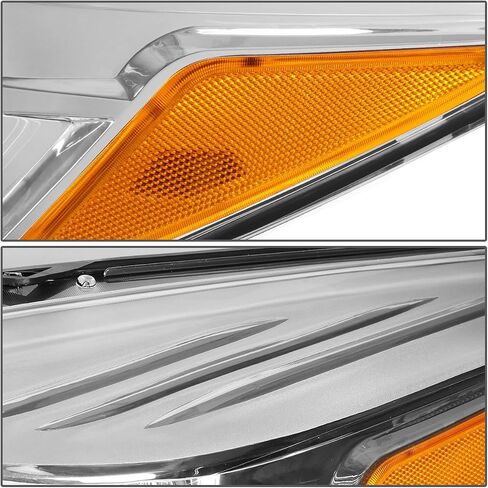 Auto Dynasty المصابيح الأمامية مجموعة متوافقة مع 2013 2014 2015 2016 Ford Escape 3rd Gen ، Pactory على نمط المصابيح الأمامية ، جانب السائق والركاب ، Chrome Housing Corner in Saudi Arabia