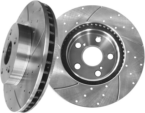 PM Auto Front 255mm Drilled Slotted Brake Disc Rotors For 2012-2015 Toyota Prius Plug-IN in Saudi Arabia