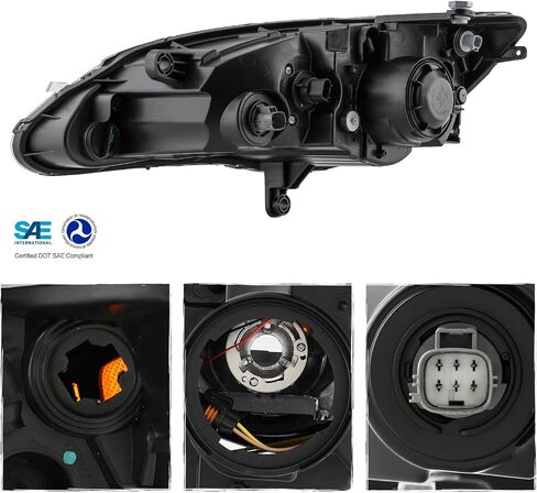 AKKON - FIT 2011-2014 Chrysler 200 [نوع الهالوجين] جهاز الإسقاط كروم تشغيل المصابيح الأمامية الجانب الأيمن مع LED DRL Running in Kuwait