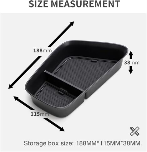 LUCKEASY for Buick Encore GX 2020-2024 2025 Center Console Storage Box Bilayer Space Center Console Small Organizer Black ABS Waterproof(Buick Encore GX CB) in Kuwait