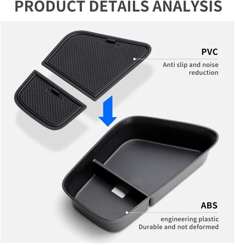 LUCKEASY for Buick Encore GX 2020-2024 2025 Center Console Storage Box Bilayer Space Center Console Small Organizer Black ABS Waterproof(Buick Encore GX CB) in Kuwait