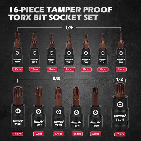 Triple-Square Spline Bit Socket Set: 13-Piece Socket Set with Magnetic Socket Rail Organizer, 1/4,3/8,1/2-inch Drive M4-M18 12 Point Bit Socket Set for Garages Workshops in Kuwait