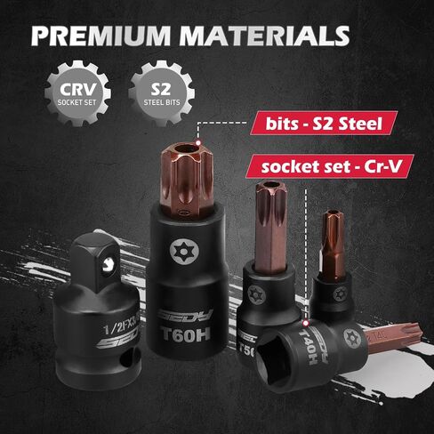 Triple-Square Spline Bit Socket Set: 13-Piece Socket Set with Magnetic Socket Rail Organizer, 1/4,3/8,1/2-inch Drive M4-M18 12 Point Bit Socket Set for Garages Workshops in Kuwait