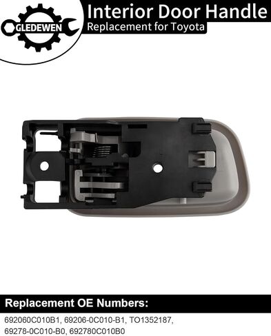 Gledewen Interior Door Handles W/Bezel (Pair), Compatible with Toyota Tundra 2000-2006, Beige, Front Left Driver & Right Passenger, 692050C010B1,692060C010B1 Inside Handle Door Part in Saudi Arabia