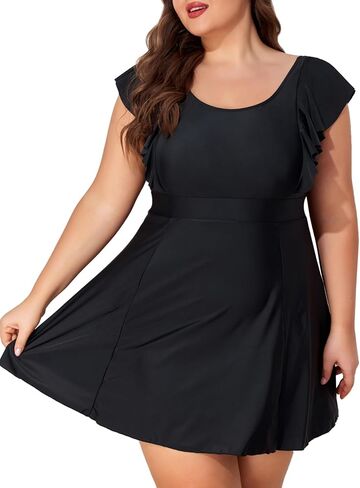 Smismivo plus swimsuit للنساء السيطرة على البطن فستان السباحة قطعة واحدة للسبع بدلة التخسيس أشكش السباحة متعرج 2025 in Kuwait