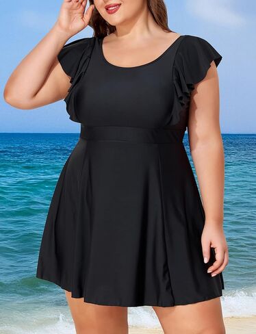 Smismivo plus swimsuit للنساء السيطرة على البطن فستان السباحة قطعة واحدة للسبع بدلة التخسيس أشكش السباحة متعرج 2025 in Kuwait