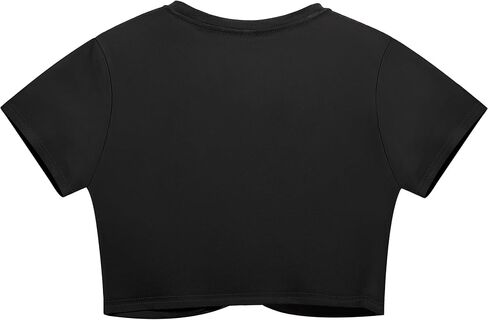 Lastshe Women's Plus Size Summer Crop Tops Short Sleeve Blouses Tie Twist Front Tee T-Shirt Outfits in Saudi Arabia