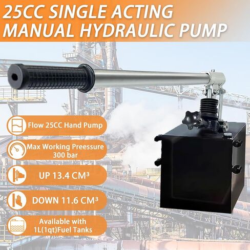 45 cc Single Acting Hydraulic Hand Pump，Manual Hydraulic Pump, 2 Qrt Tank Hand Pump 4350 PSI, Used for Single Acting Hydraulic cylinders-US in Saudi Arabia