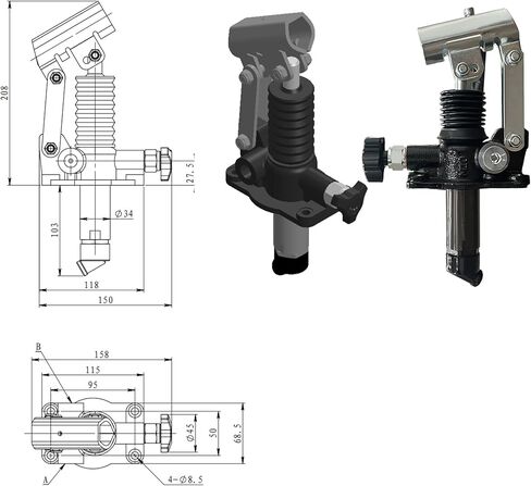 45 cc Single Acting Hydraulic Hand Pump，Manual Hydraulic Pump, 2 Qrt Tank Hand Pump 4350 PSI, Used for Single Acting Hydraulic cylinders-US in Saudi Arabia