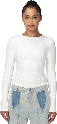Sunzel Long Sleeve T Shirts for Women with Crew Neck, Double Lined Tops Slim Fit Basic Tee, Casual Undershirt Outfits in Saudi Arabia