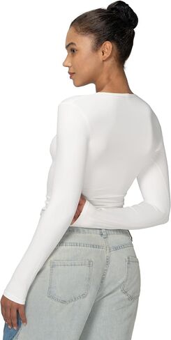 Sunzel Long Sleeve T Shirts for Women with Crew Neck, Double Lined Tops Slim Fit Basic Tee, Casual Undershirt Outfits in Saudi Arabia