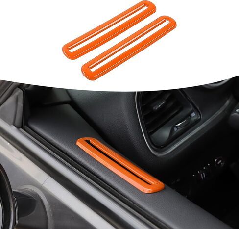 for Challenger Door Air Vent Trim, Door AC Air Conditioner Outlet Vent Cover Ring Compatible with 2015-2023 Dodge Challenger Interior Accessories, Orange in Saudi Arabia