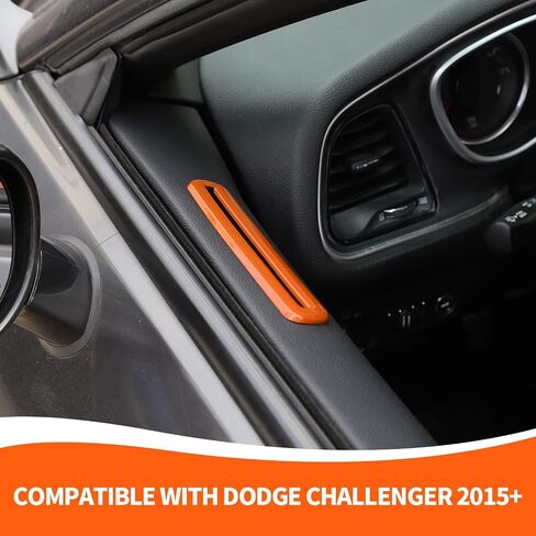 for Challenger Door Air Vent Trim, Door AC Air Conditioner Outlet Vent Cover Ring Compatible with 2015-2023 Dodge Challenger Interior Accessories, Orange in Saudi Arabia